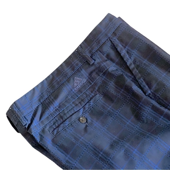 ADIDAS Blue Plaid Golf Pants Flat Front Straight Leg Climalite Mens Size 36 x 30 - Picture 7 of 16